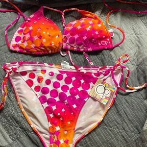 OP Bikini Triangle top and side toe bottoms.